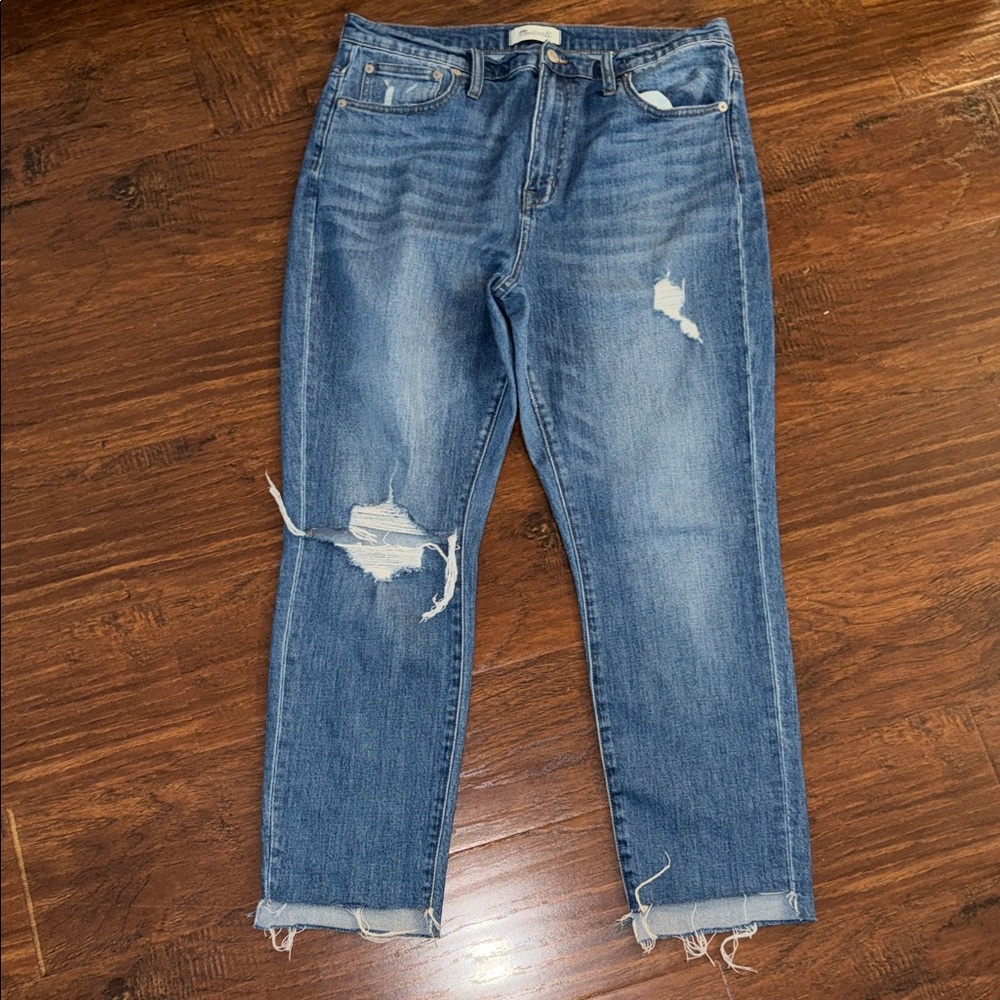 Madewell Distressed The High-Rise Slim Boy Jean Size 30